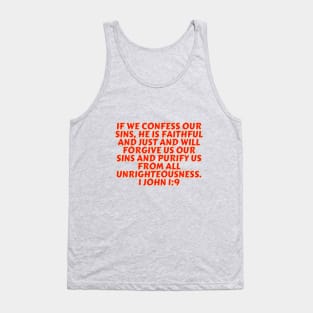 Bible Verse 1 John 1:9 Tank Top